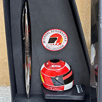 BRIDGESTONE ブリヂストン ミラエル・シューマッハ Michael Schumahar Collection ボールペン ミニヘルメット台座